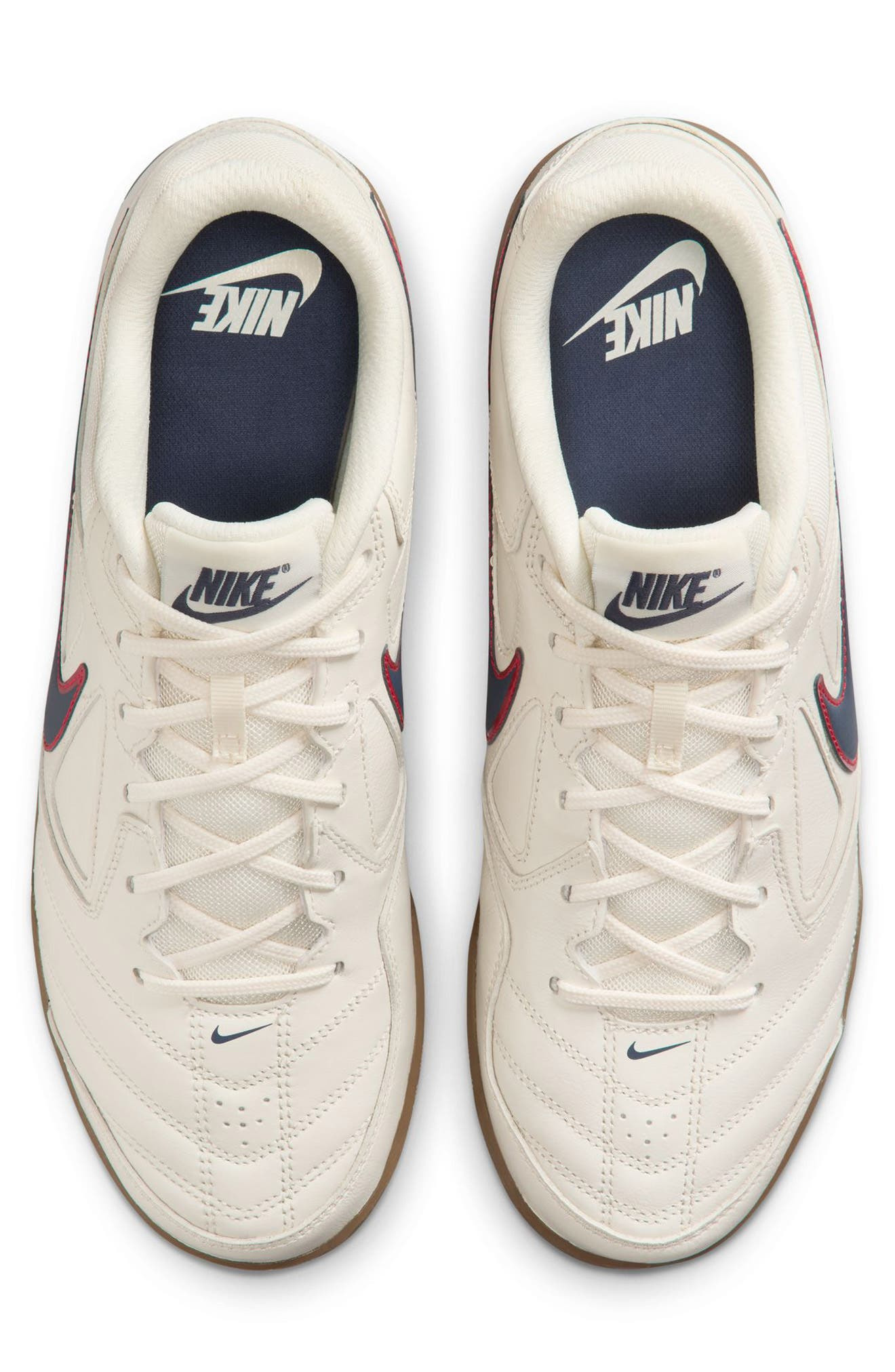 Nike Gato Soccer Sneaker in Pale Ivory/Thunder Blue/Red at Nordstrom - 3