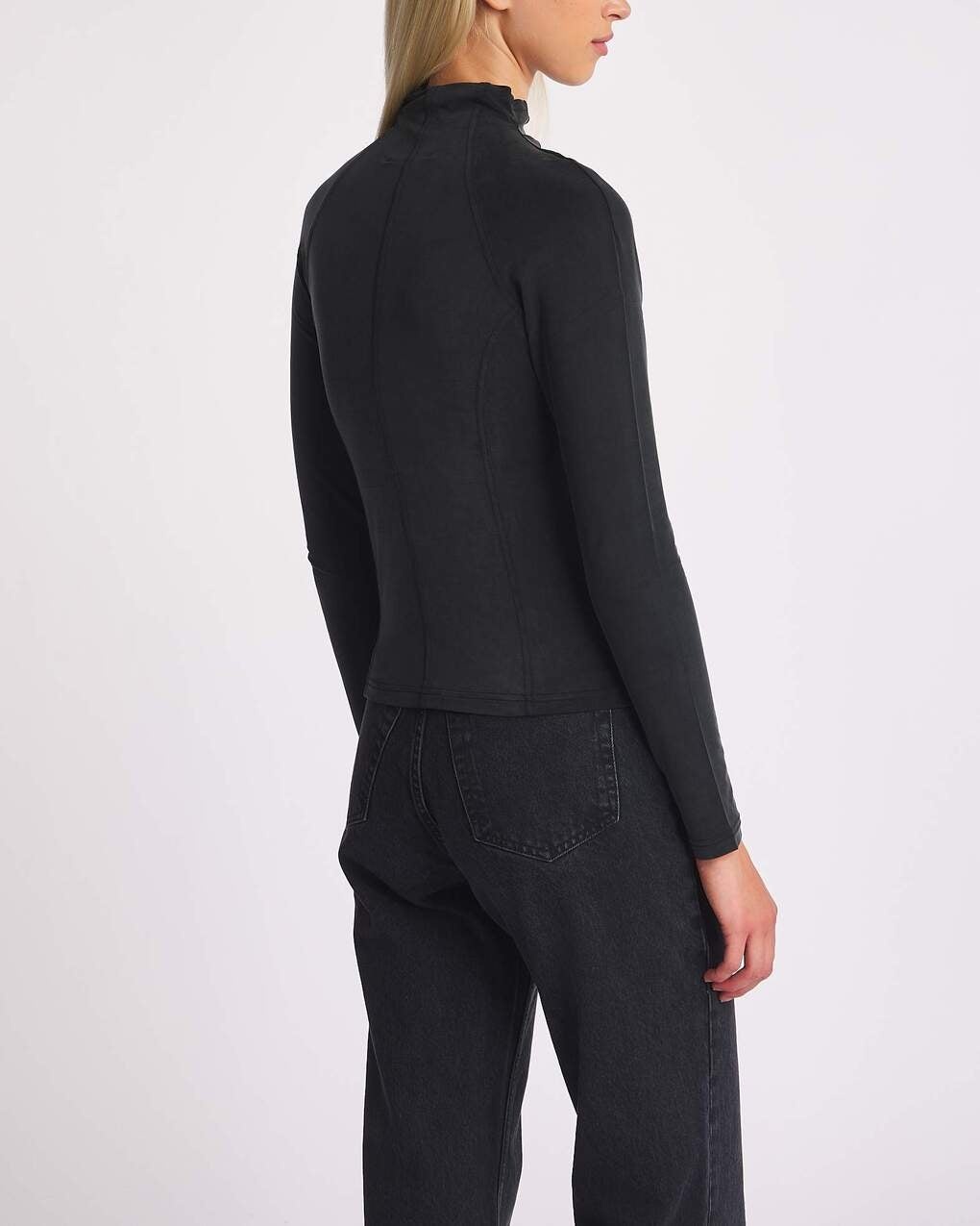 Top Fitted Mockneck Washed black - 4