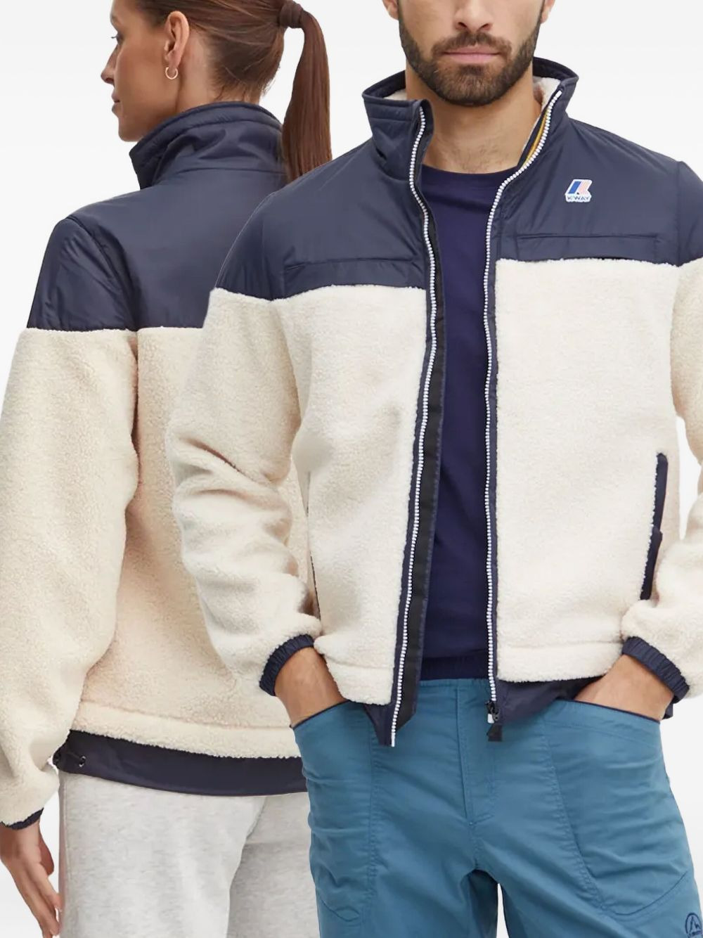 Le Vrai 3.0 Jilde Orsetto fleece-panelled zip-up jacket - 3