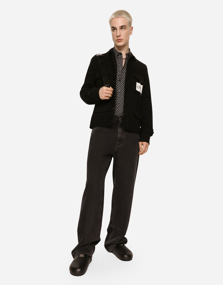 Sporty stretch fustian shirt with multiple pockets - 5