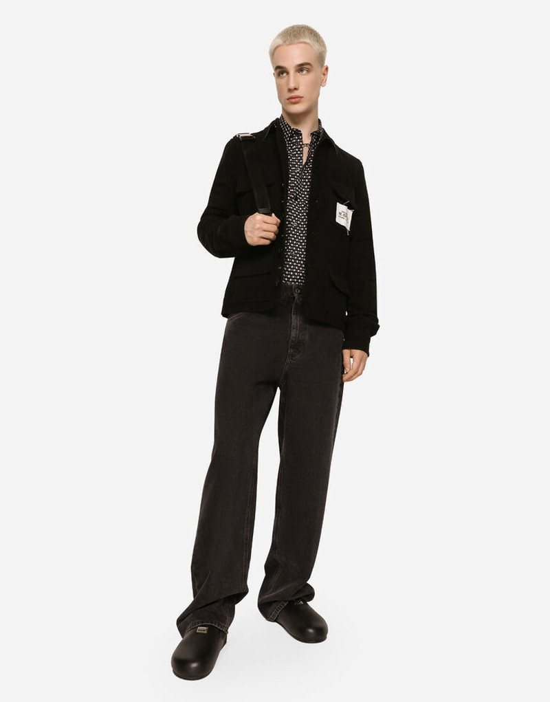 Sporty stretch fustian shirt with multiple pockets 5