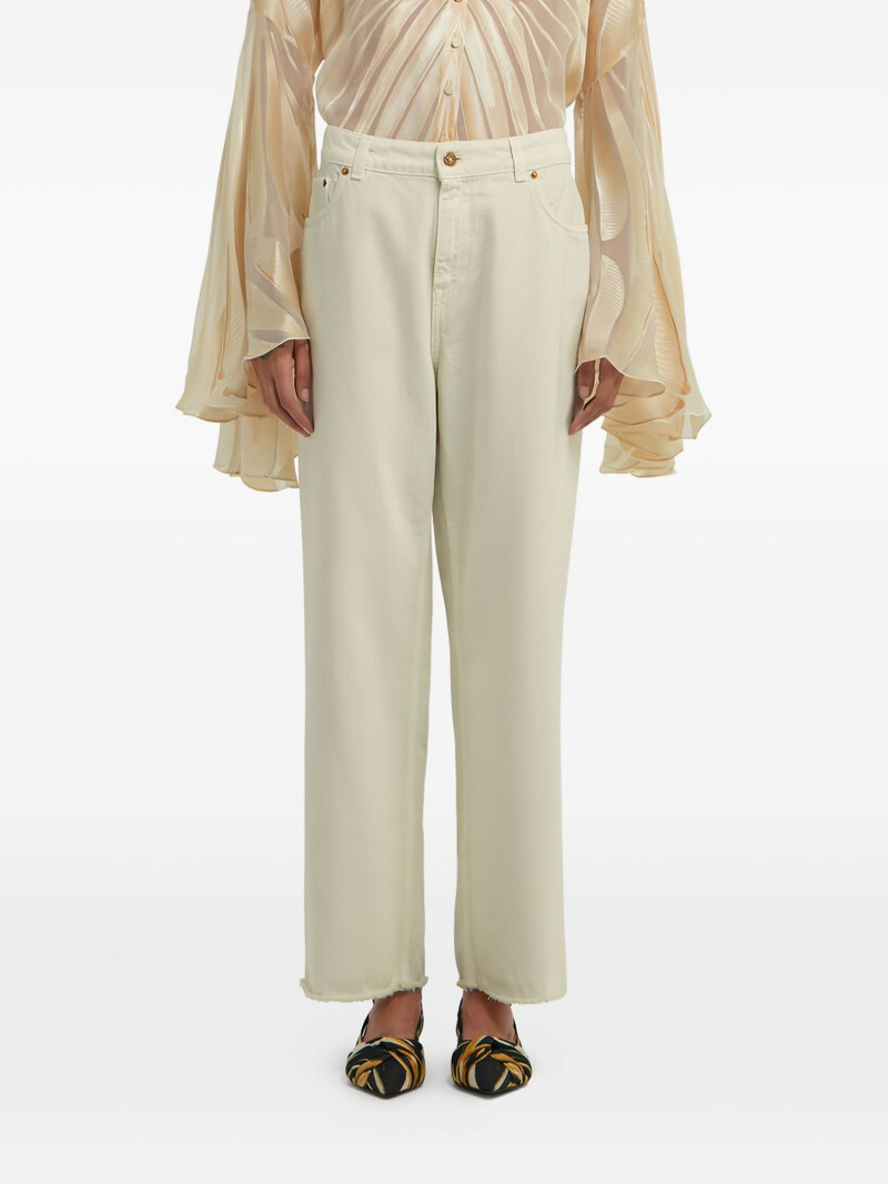 Roberto Cavalli frayed-hem cotton jeans outlook