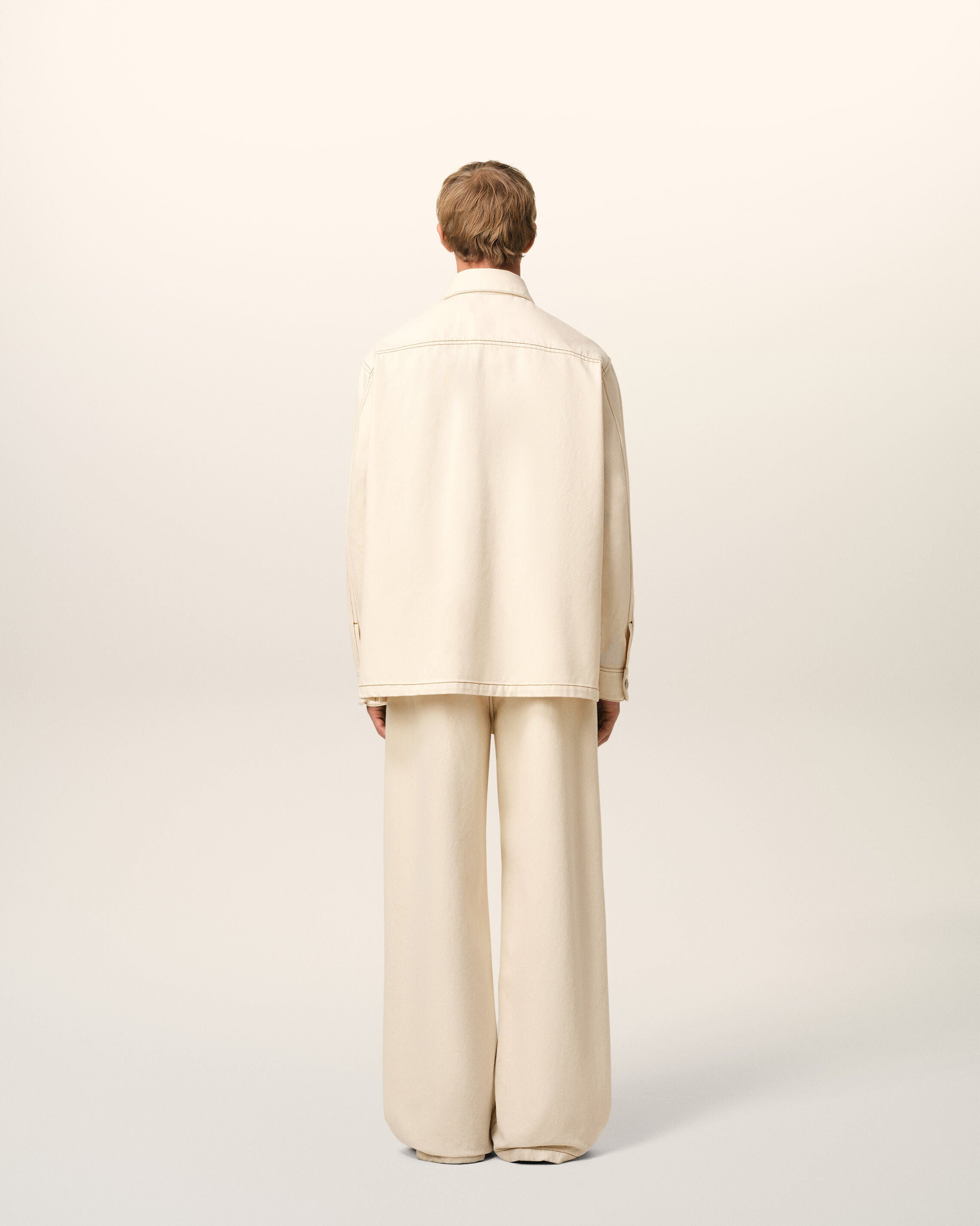 BEIGE COTTON AMI DE COEUR OVERSHIRT - 4