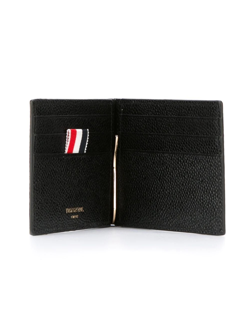 Money Clip Wallet In Black Pebble Grain - 3