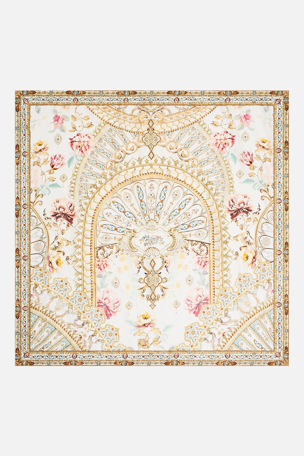 LARGE CRYSTALLED SILK SQUARE SCARF - 2