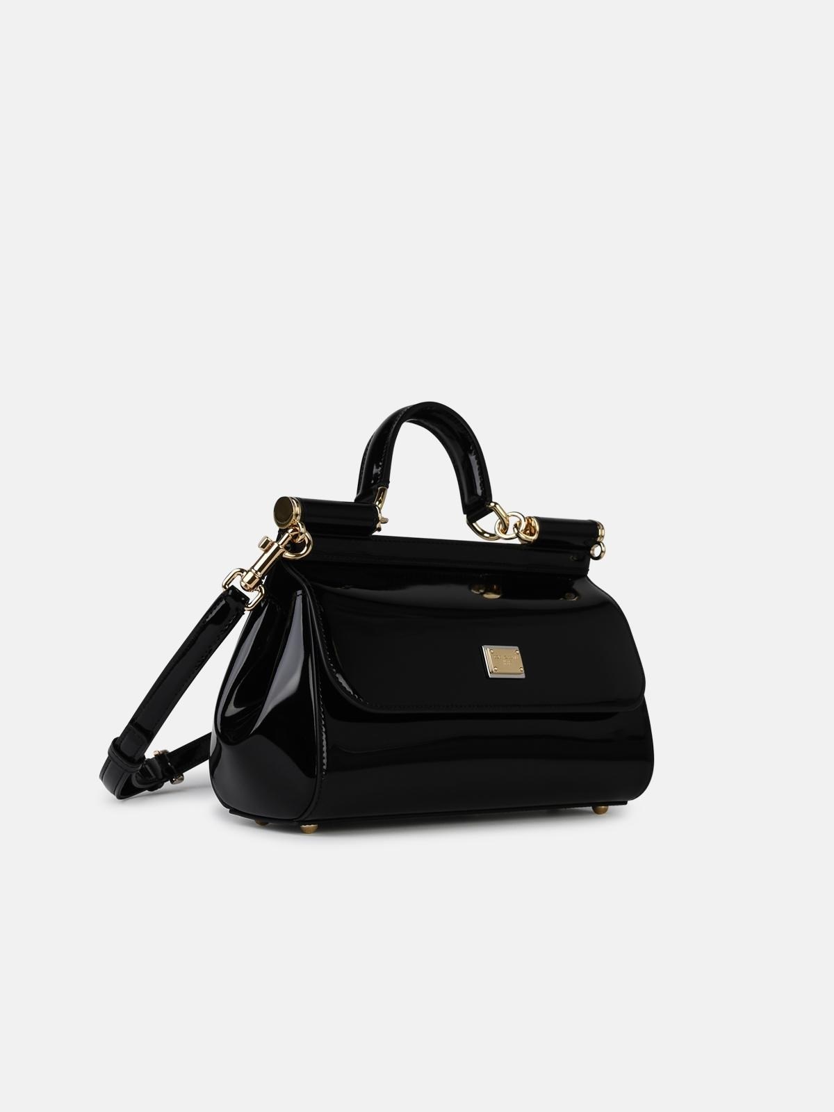 MEDIUM 'SICILY' HANDBAG IN SHINY BLACK LEATHER - 2