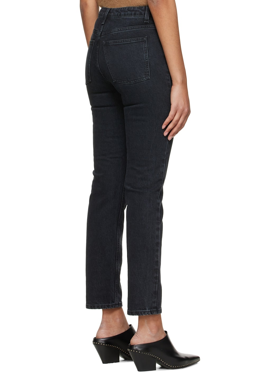Black Devine Straight-Fit Cropped Jeans - 3