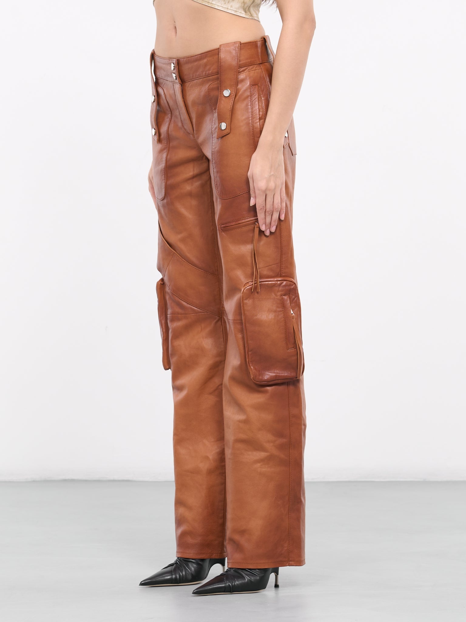 Leather Cargo Pants - 2