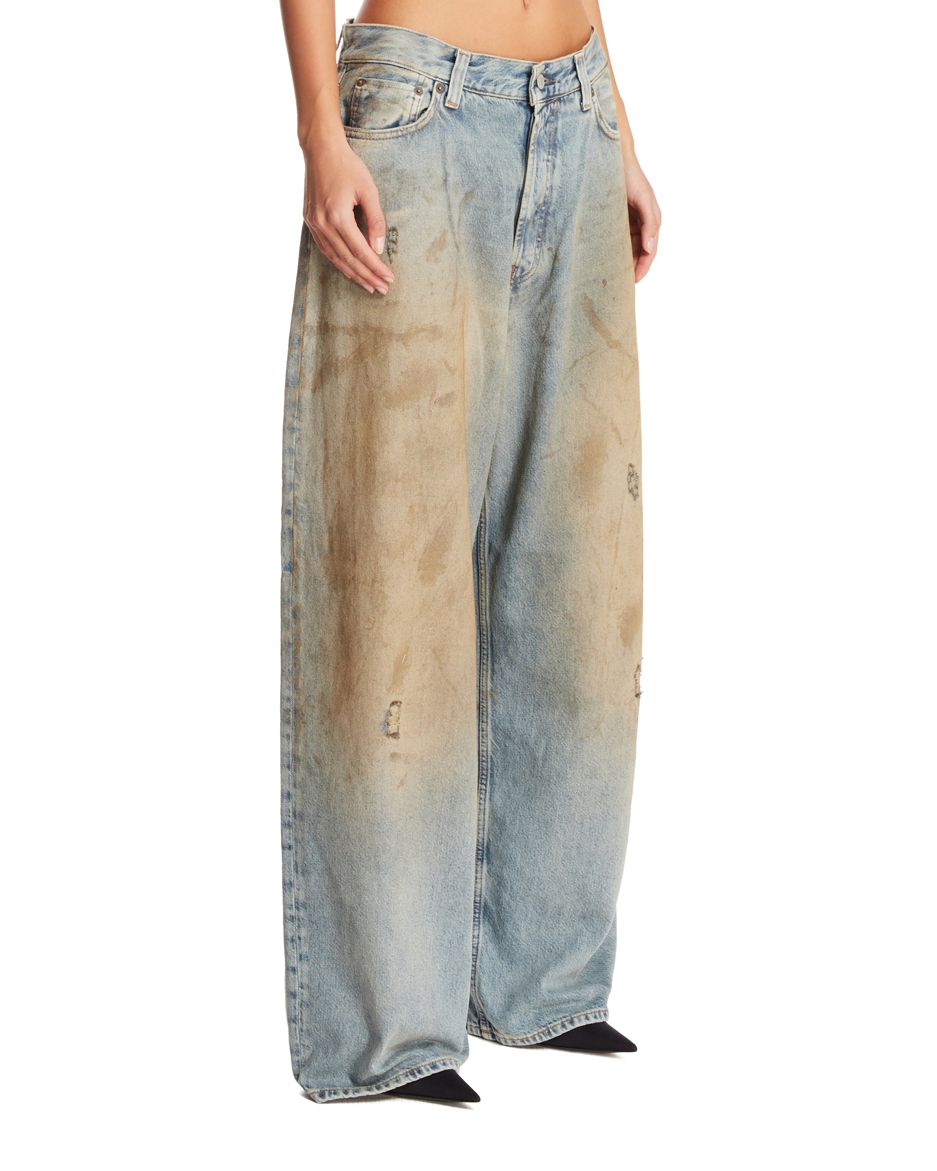 Blue Vintage Effect Jeans - 4