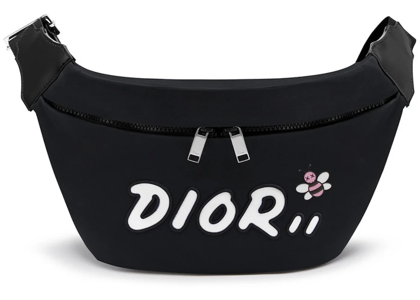 Dior x Kaws Belt Bag White Logo Nylon Black - 1