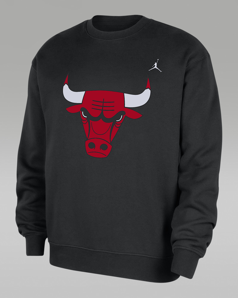 Chicago Bulls Statement Essentials Men's Jordan NBA Fleece Crew-Neck Sweatshirt 1