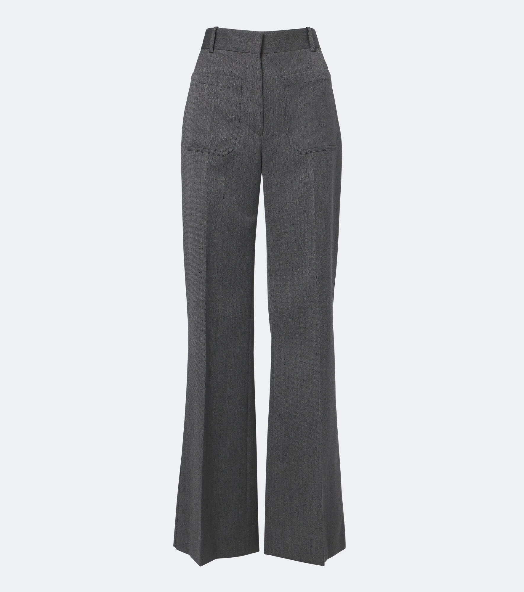 Alina herringbone virgin wool wide-leg pants - 1