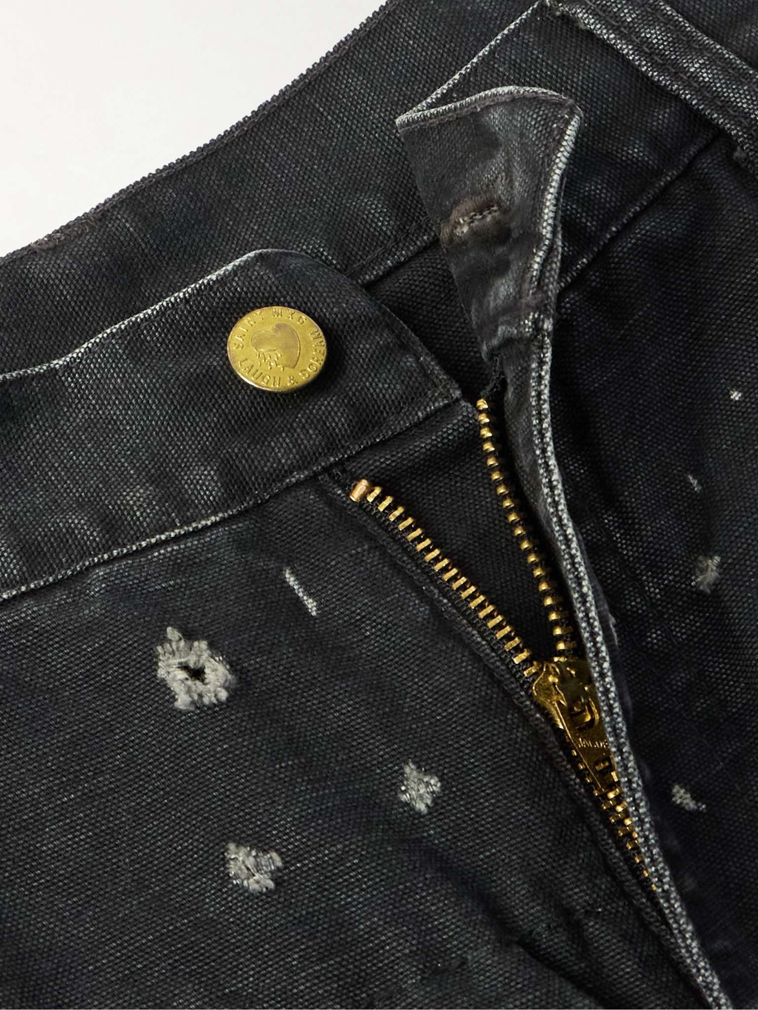 Straight-Leg Distressed Patchwork Jeans - 6
