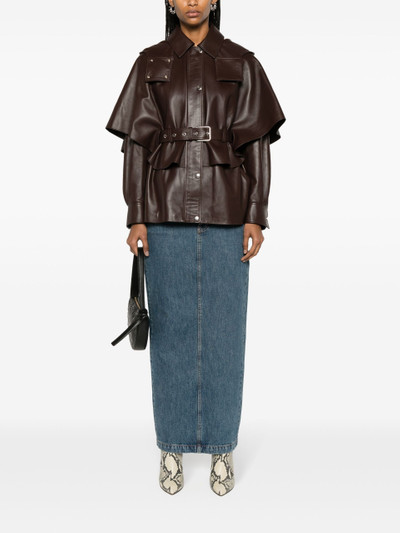 Chloé Brown Belted Leather Jacket outlook