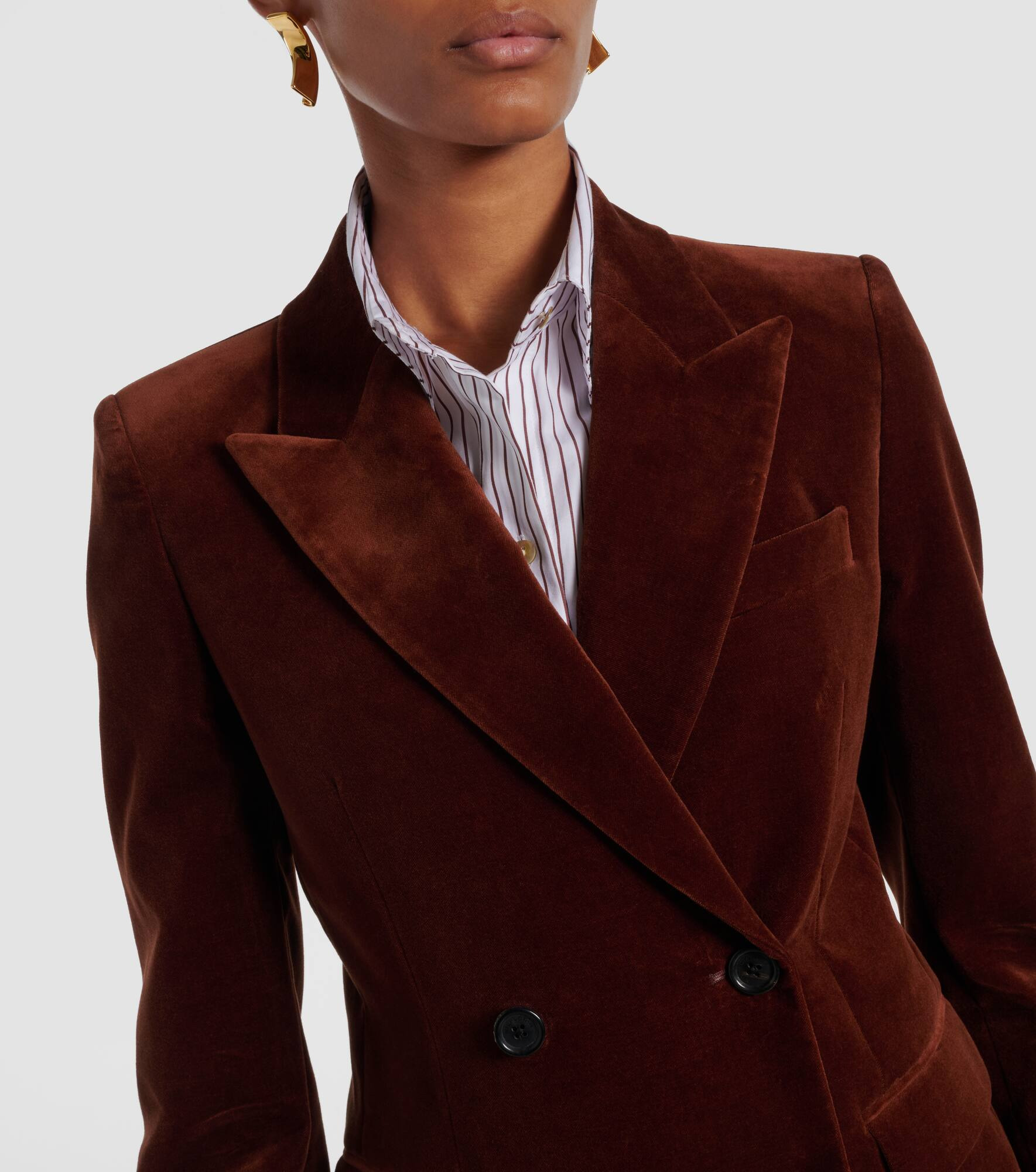 Veda double-breasted velvet blazer - 4