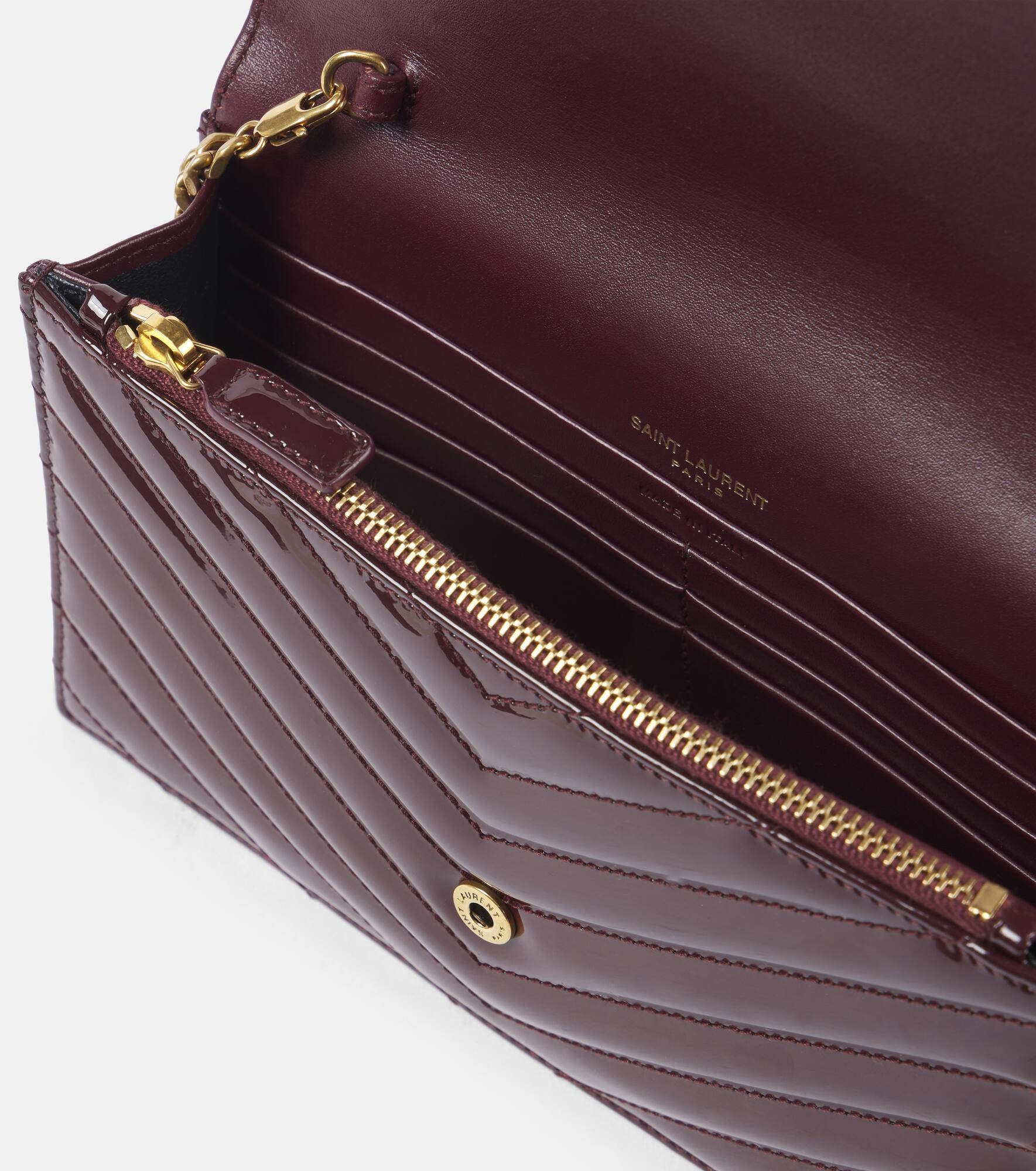 Cassandre patent leather wallet on chain - 3