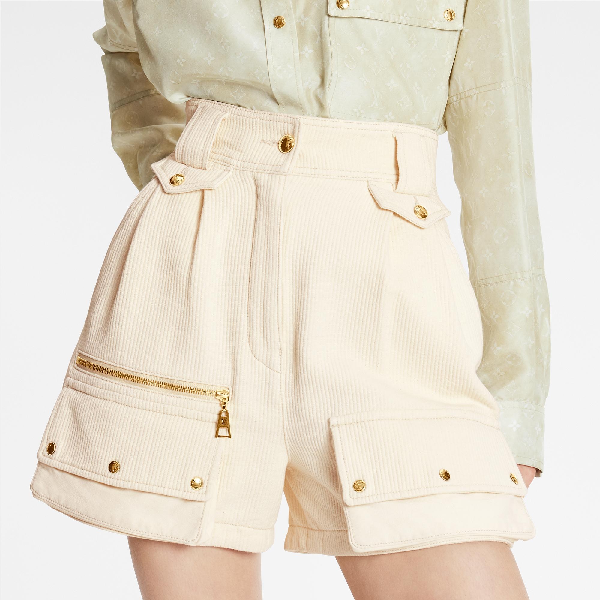 Ribbed Denim Safari Shorts - 3