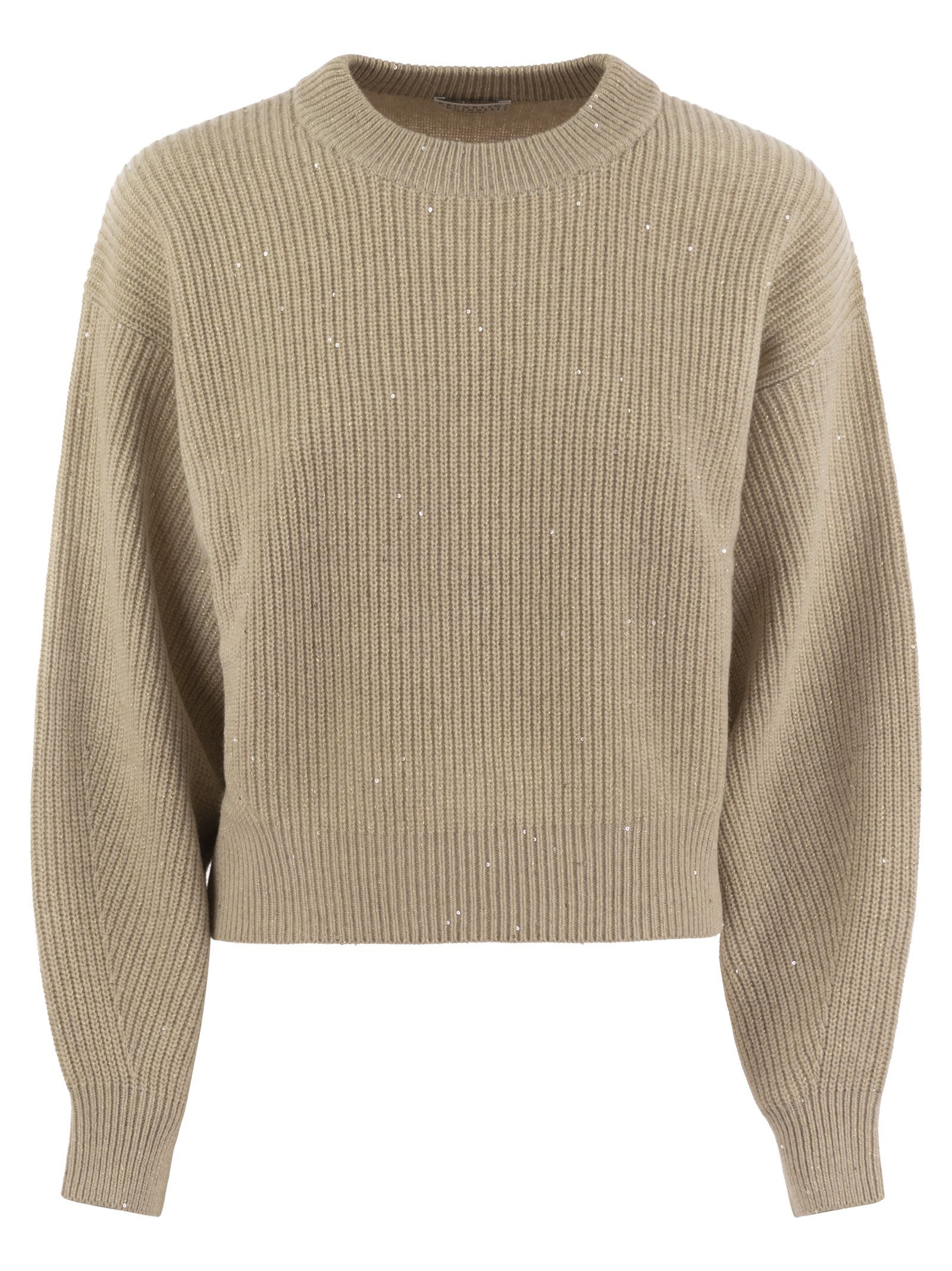 Brunello Cucinelli Women Dazzling Ribbed Sweater In Cashmere And Wool - 1
