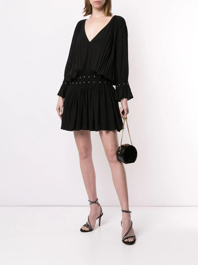 SAINT LAURENT stud detail gathered dress outlook