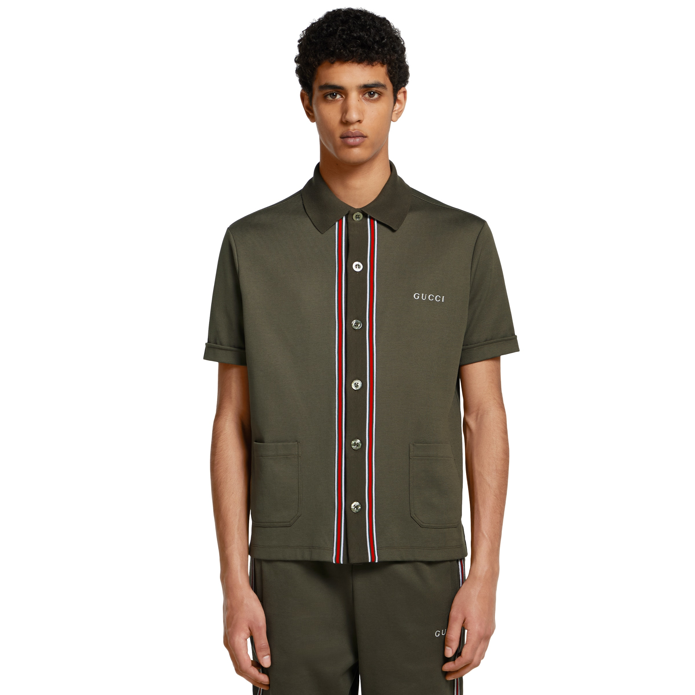 Cotton piquet polo shirt with embroidery - 3