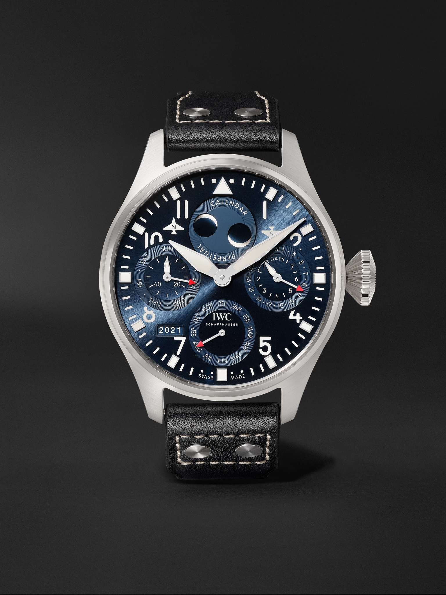 Big Pilot's Automatic Perpetual Calendar 46.2mm Stainless Steel and Leather Watch, Ref. No. IW503605 - 1