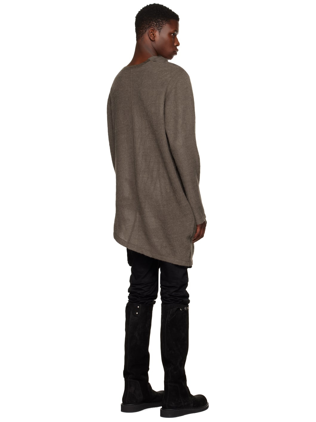 Brown Twisted Neck Sweater - 3