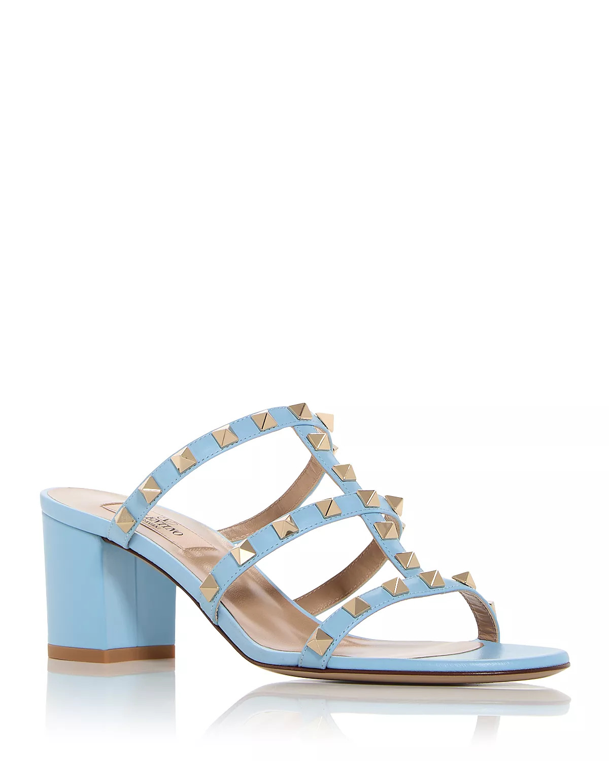 Women's Rockstud Block Heel Slide Sandals - 1