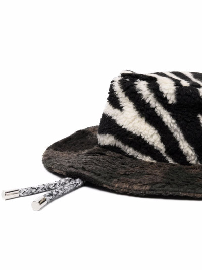 Khrisjoy zebra print faux fur hat outlook