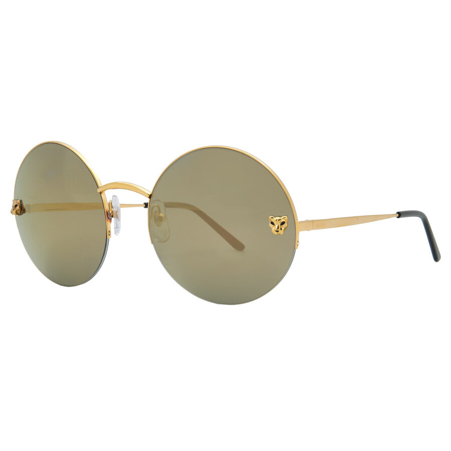Cartier Panthere de Cartieer Grey Round Ladies Sunglasses CT0022S 002 58 - 2