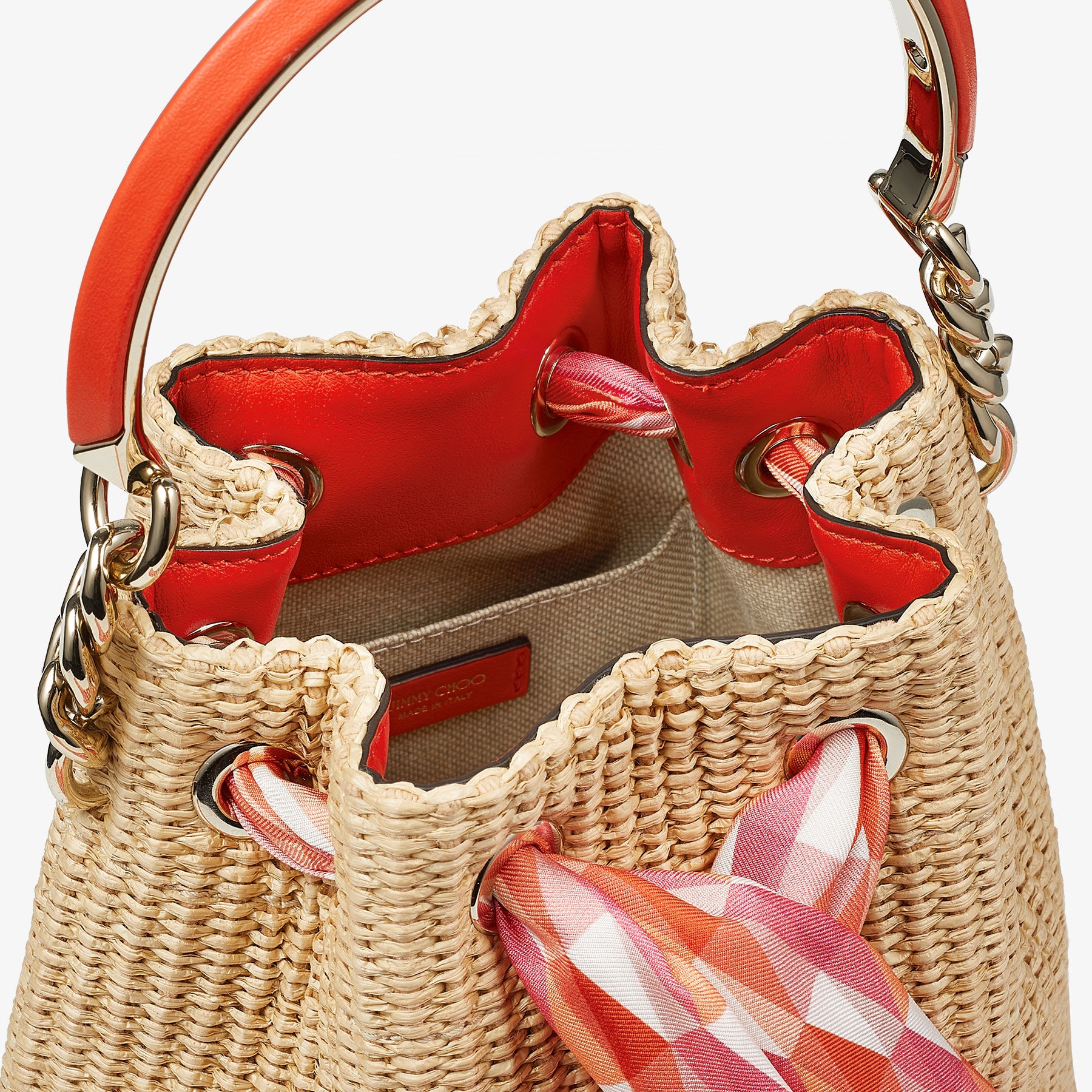 Bon Bon Bucket/S
Natural/Paprika Raffia Bucket Bag - 4