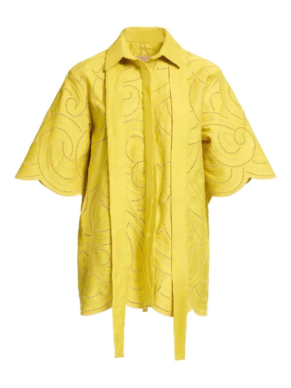 swirl-embroidered shirt - 1