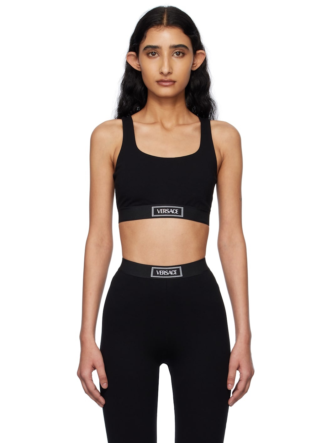 Black 90s Vintage Logo Sport Bra - 1