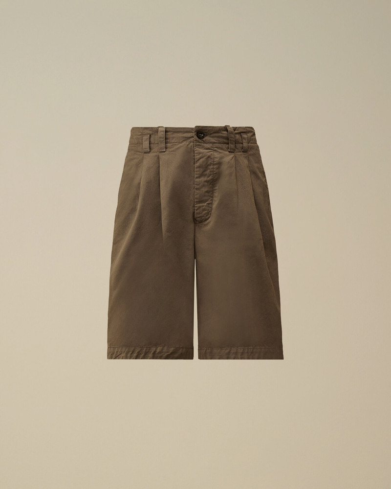 Cotton Gabardine Loose Pinces Shorts 1