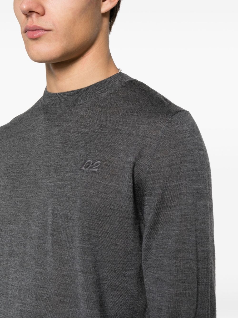 embroidered-logo ribbed jumper - 5