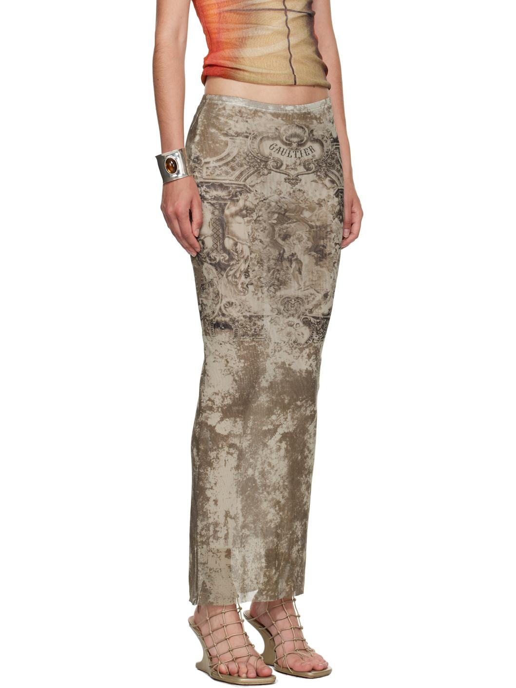 Beige 'The Long Médaillon' Midi Skirt - 2