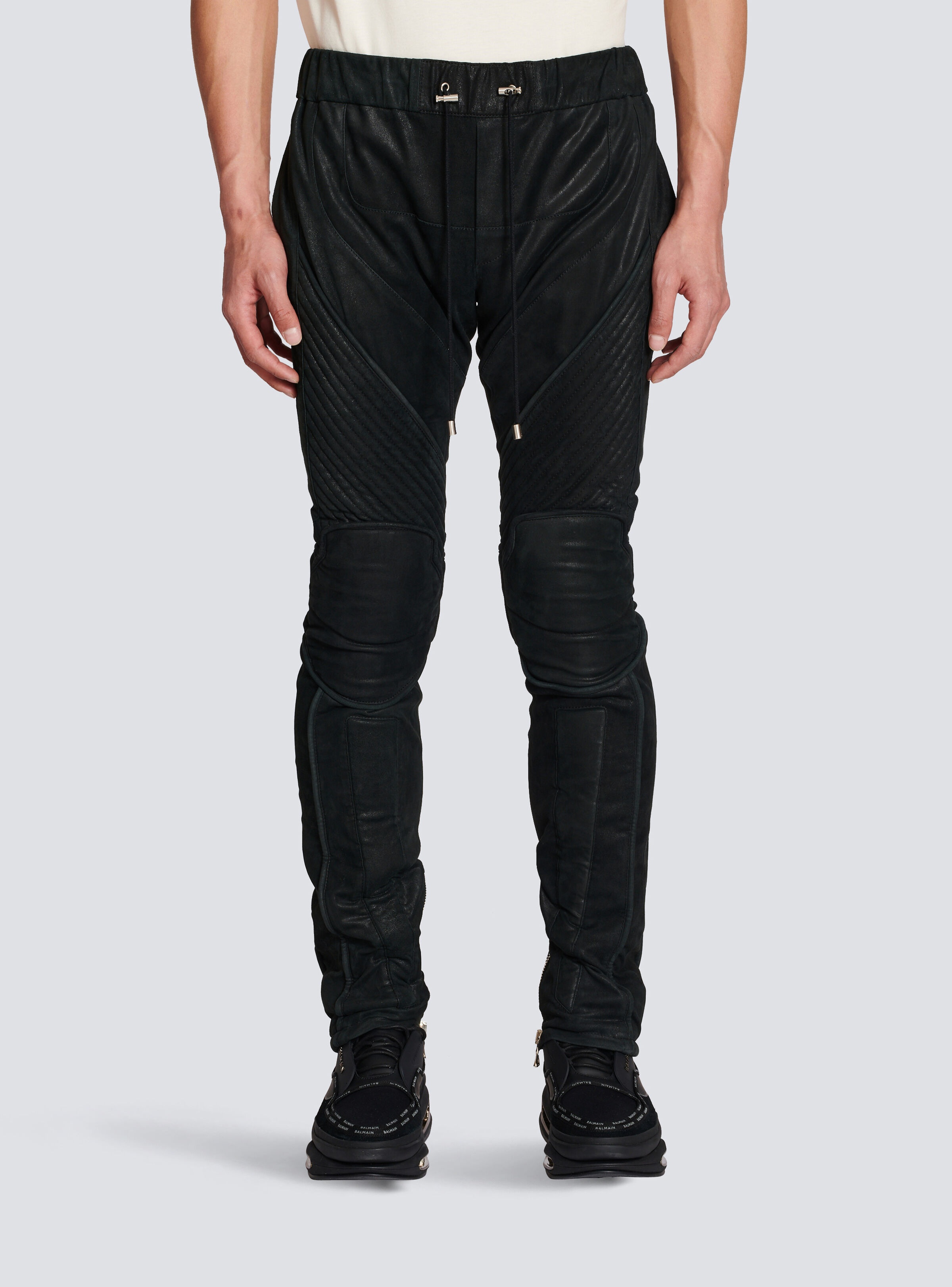 Leather jogging bottoms - 5