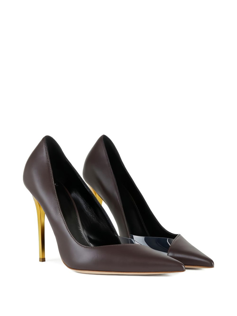 ELISABETTA FRANCHI cut-out gold stiletto pumps outlook