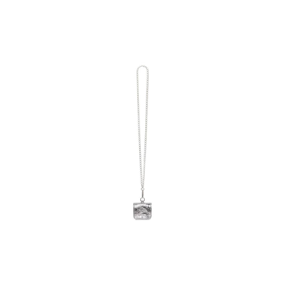 Women's Le Cagole Flap Earpods With Chain Metallized in Silver - 5