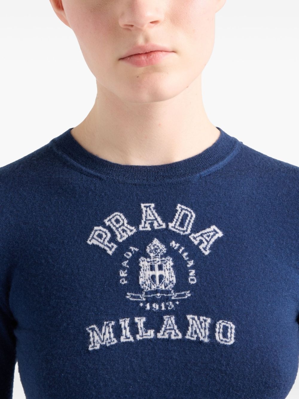 logo-intarsia cashmere jumper - 5