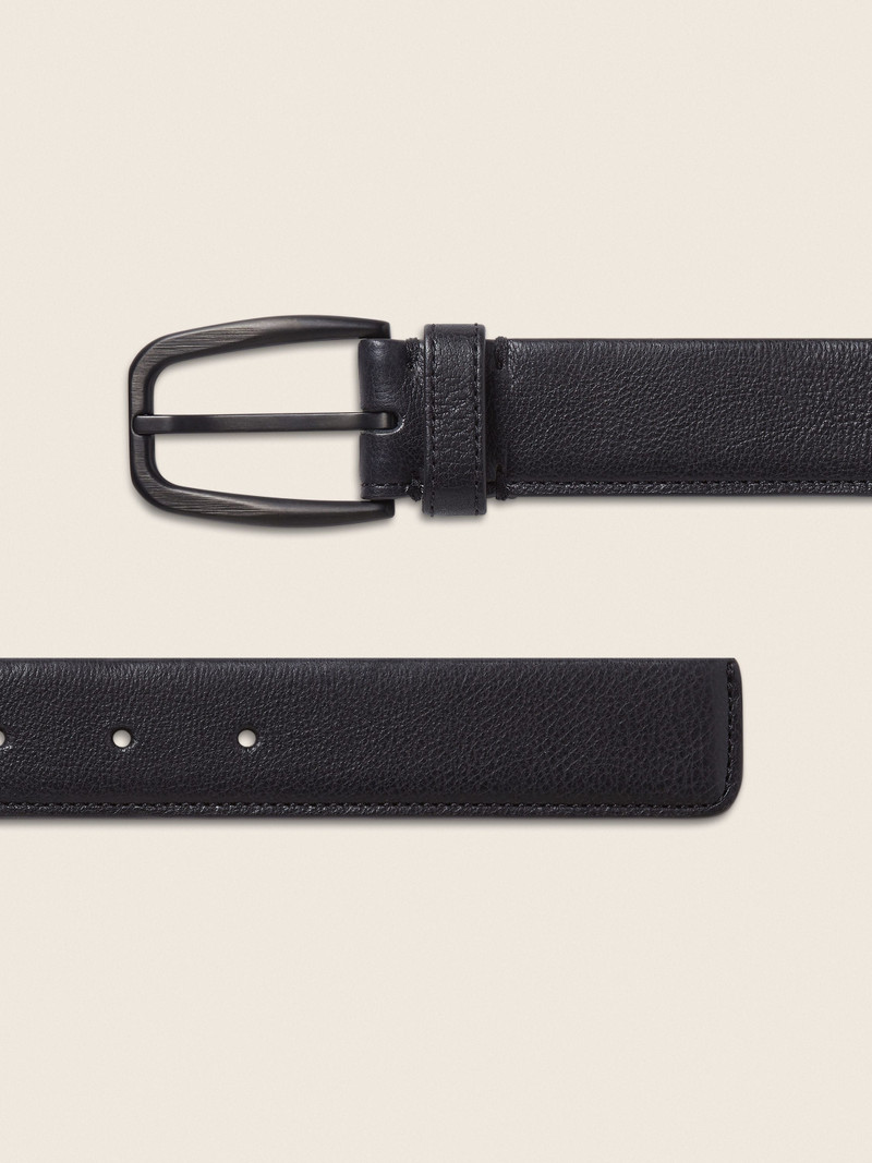 ZEGNA BLACK NATURAL GRAIN LEATHER BELT outlook