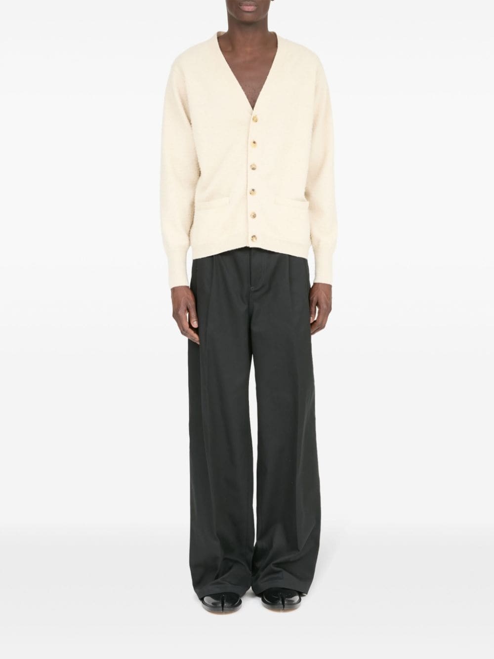 V-neck cashmere-cotton cardigan - 2
