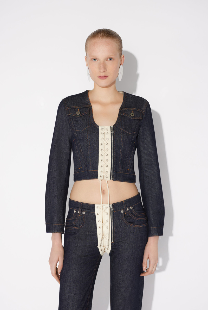 CONTRASTING LACE-UP DENIM 재킷 - 1