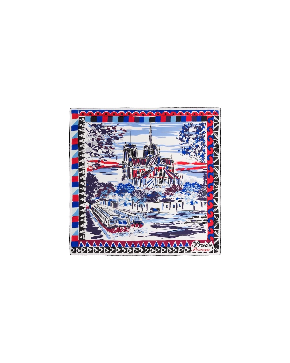 Pittoresque Paris printed silk 90 foulard - 3