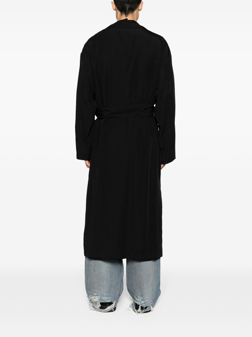belted maxi trench coat - 4