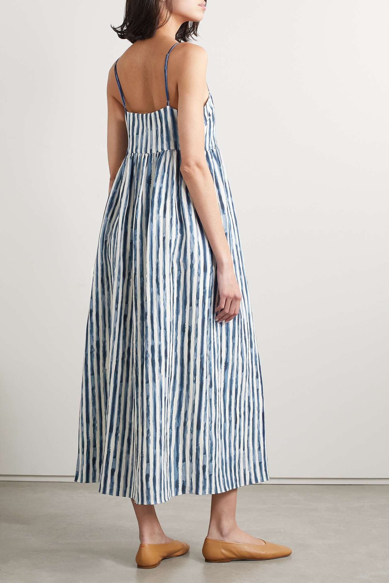 Striped TENCEL Lyocell-blend midi dress - 3