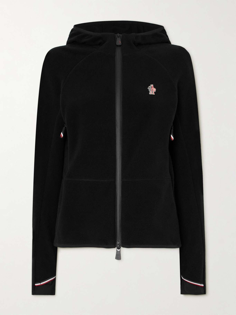 Appliquéd hooded fleece jacket 1