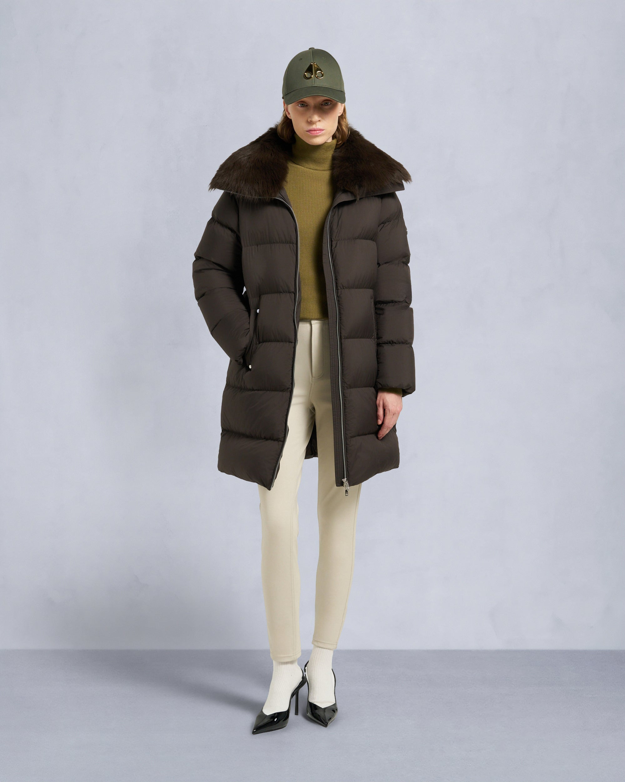 BELLE DUNE LONG SHEARLING TRIM PUFFER - 2