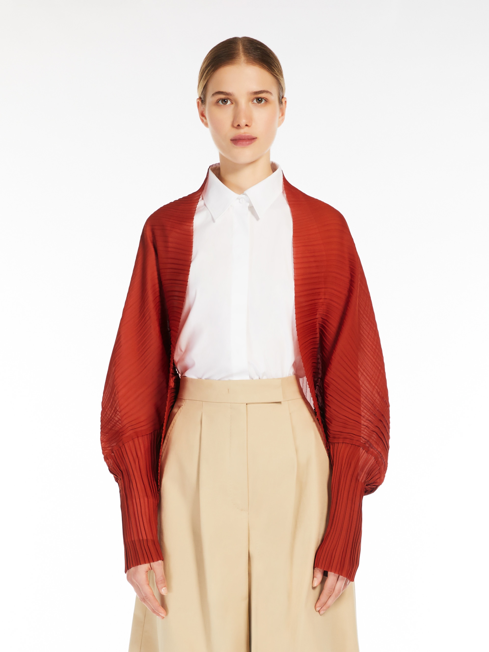 VESUVIO Shrug in pleated fabric - 3