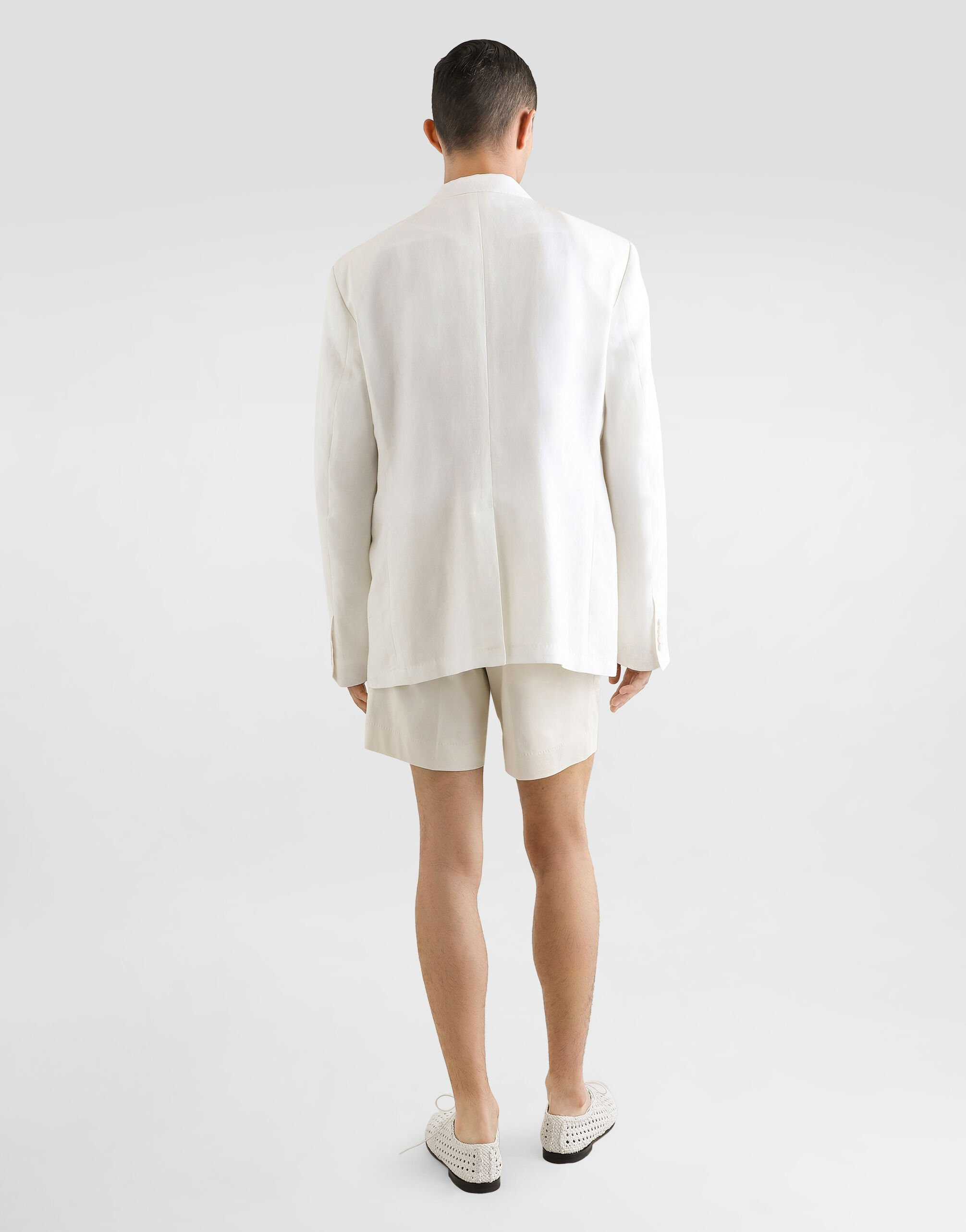 Single-breasted linen fabric jacket - 3