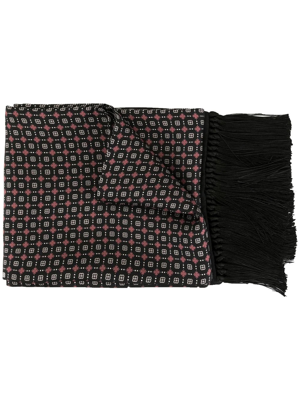 fringes printed scarf - 1